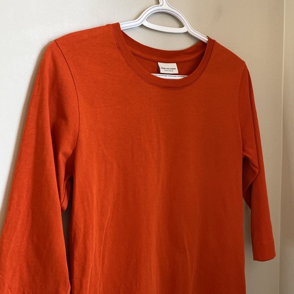 Dries Van Norten Hafiz Three-Quarter Sleeve T-Shirt Vermillion Size XS - Picture 10 of 10